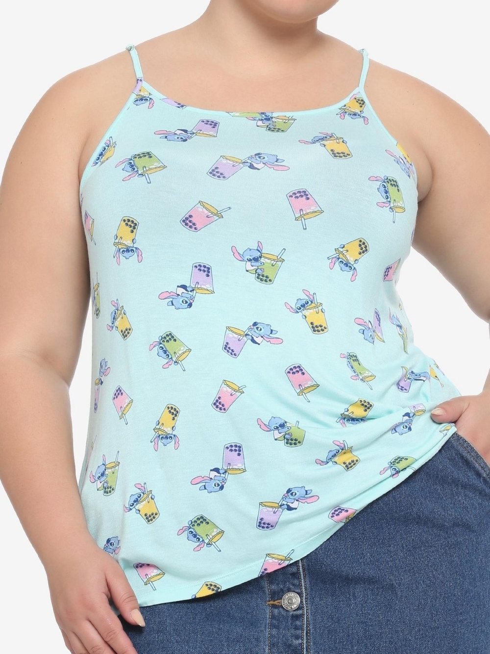Disney Hot Topic Stitch Boba Tea Print Spaghetti Strap Cami Size 3x